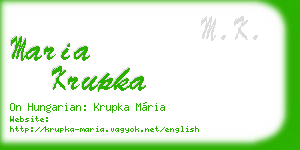maria krupka business card