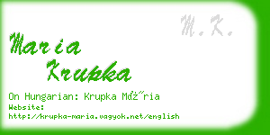 maria krupka business card